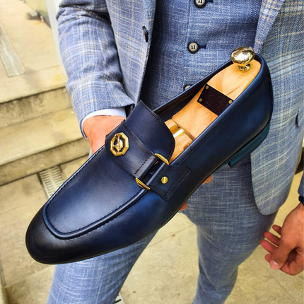 Mocassins en cuir véritable italien Milan