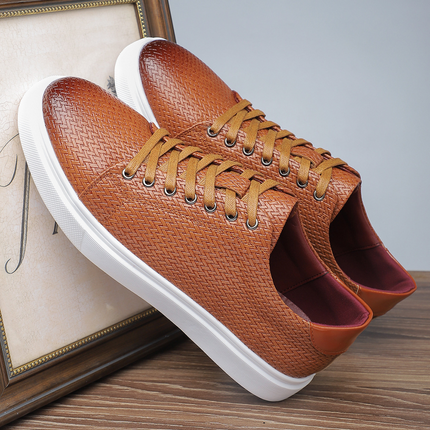 Salvatore Woven Leather Sneakers
