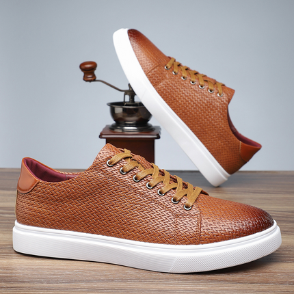 Salvatore Woven Leather Sneakers